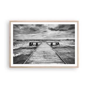 Affiche dans un chêne clair - Poster - J'attends que le vent, ça le chassera... - 91x61 cm