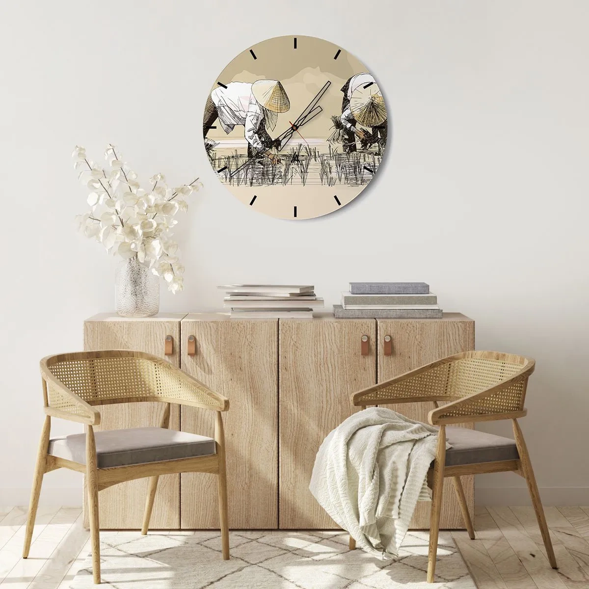 Horloge murale - Pendule murale - Récolte réussie - 40x40 cm