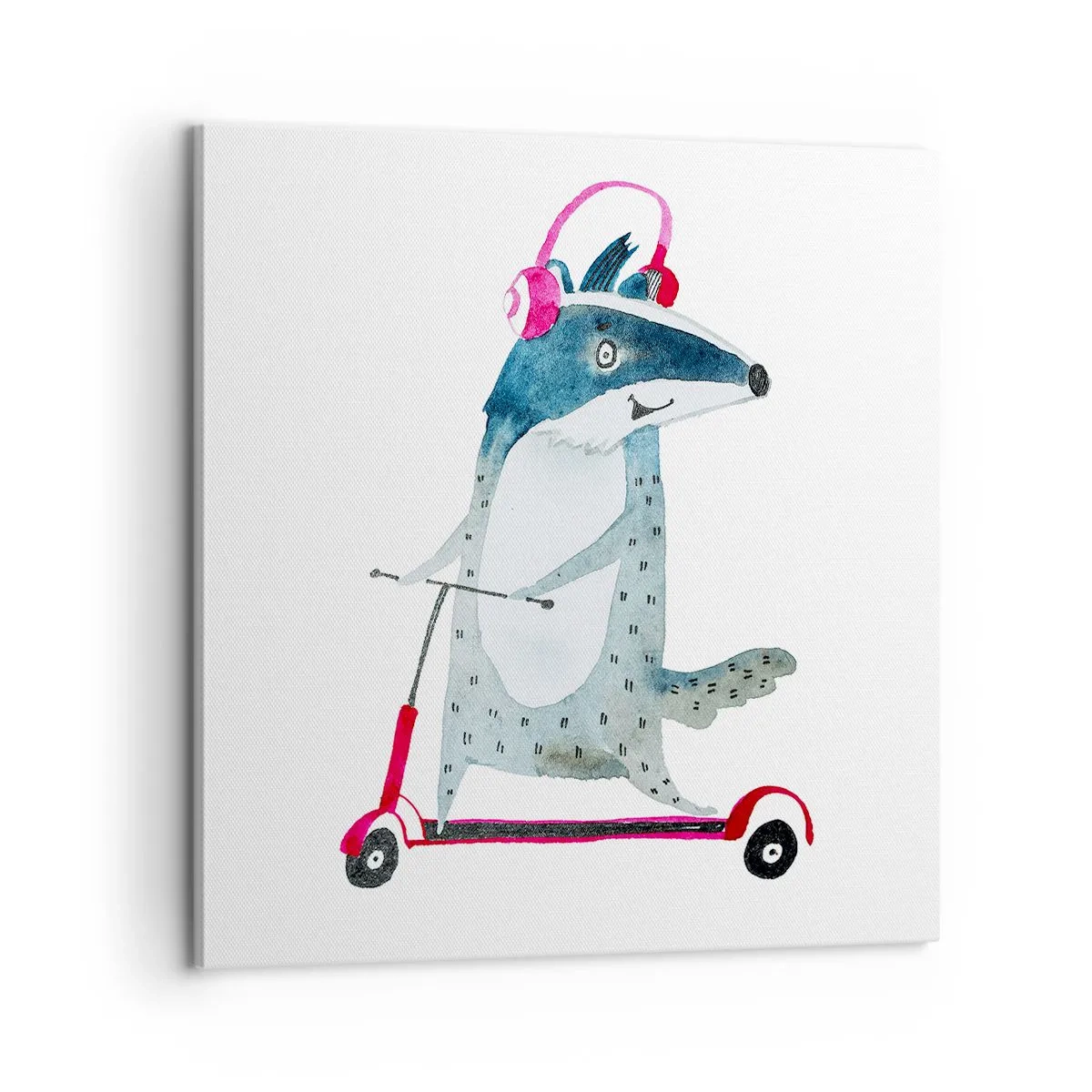 Impression sur toile - Image sur toile - La joie du blaireau - 60x60 cm