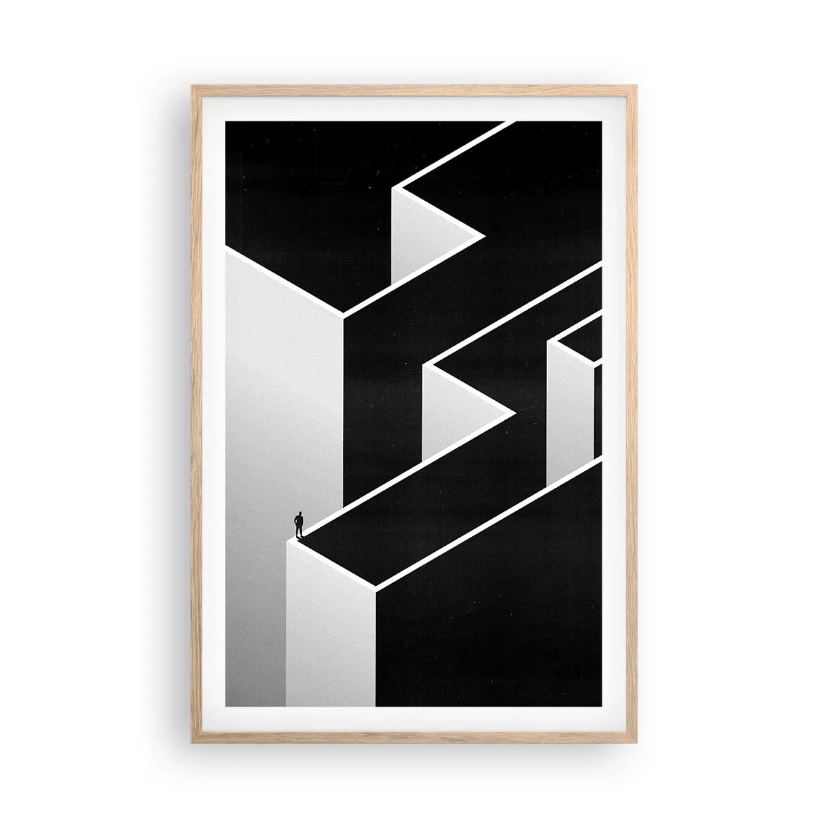 Affiche dans un chêne clair - Poster - La solitude au sommet - 61x91 cm