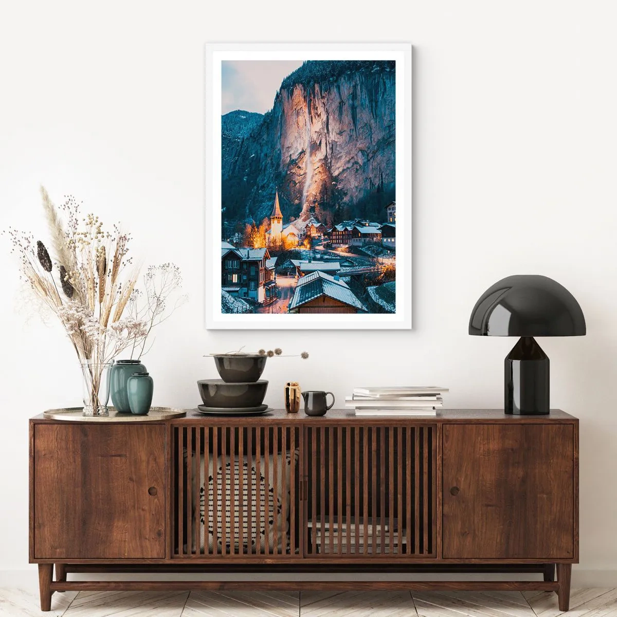 Affiche dans un cadre blanc - Poster - Esprit brillant de l'hiver - 40x50 cm