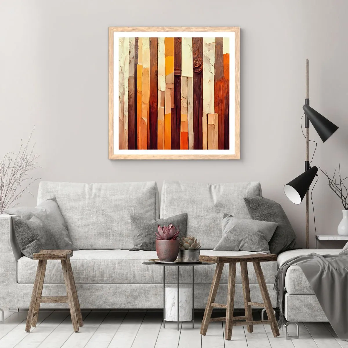 Affiche dans un chêne clair - Poster - Hymne des arbres forestiers - 50x50 cm