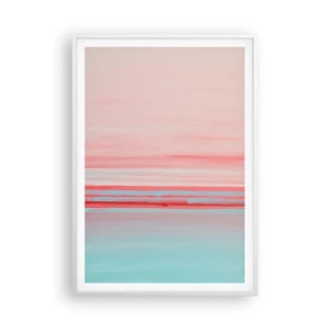 Affiche dans un cadre blanc - Poster - Abstraction à l'aube - 70x100 cm