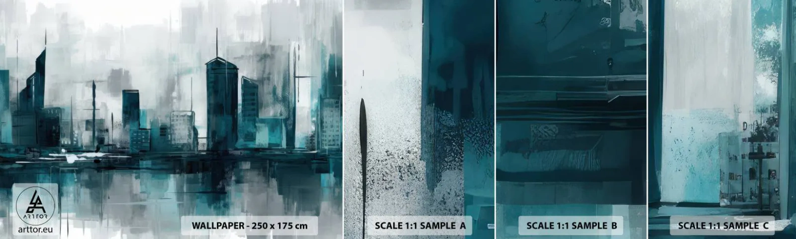 Échantillon de Papier Peint Autocollant Deluxe Sticker - Une ville couleur de pluie - Ville, Architecture, Morceau - 100x30 cm