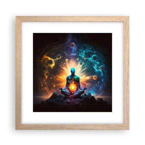 Affiche dans un chêne clair - Poster - Paix cosmique - 30x30 cm