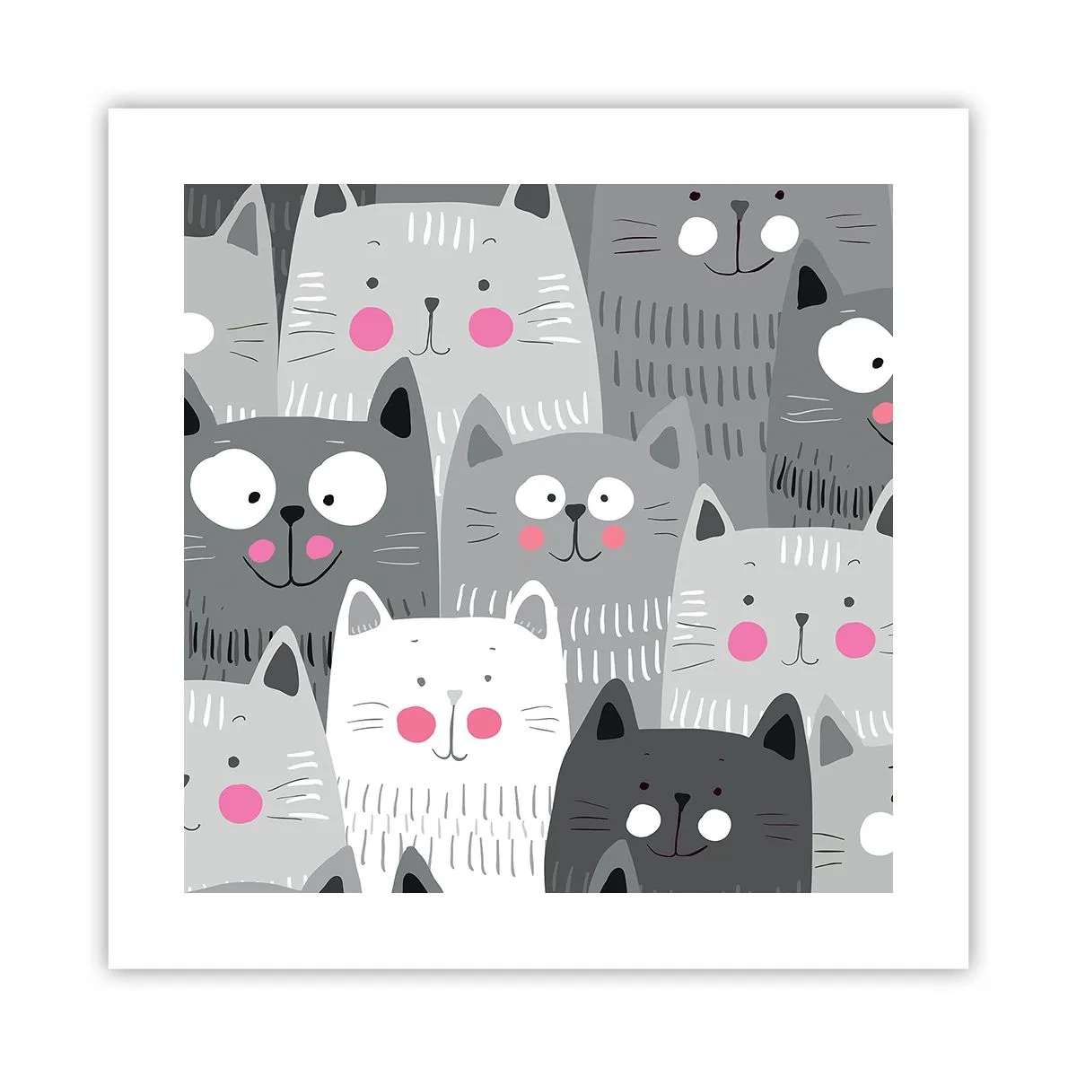 Affiche - Poster - Le monde des chats - 40x40 cm