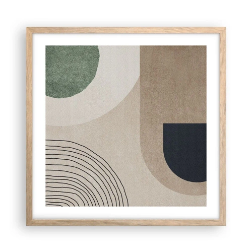 Affiche dans un chêne clair - Poster - La douceur de l'ovale - 50x50 cm