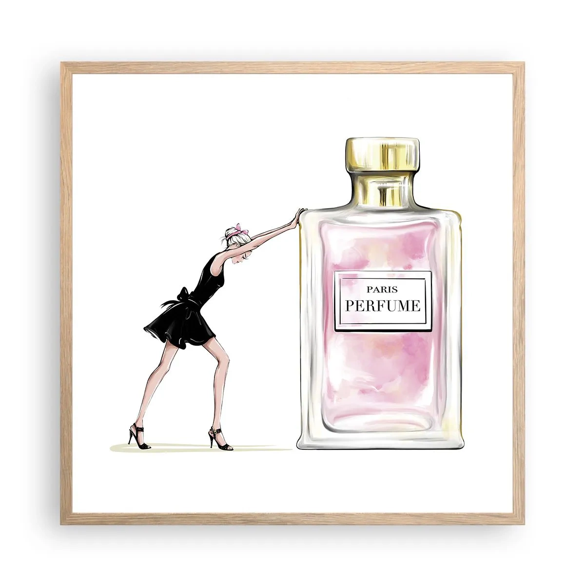 Affiche dans un chêne clair - Poster - L'essence des femmes - 60x60 cm