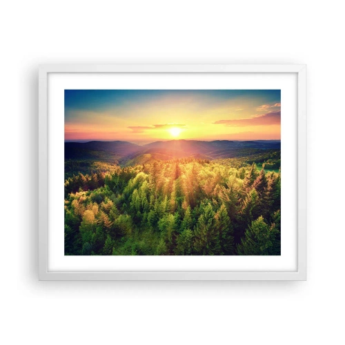 Affiche dans un cadre blanc - Poster - Monts et sommets - 50x40 cm