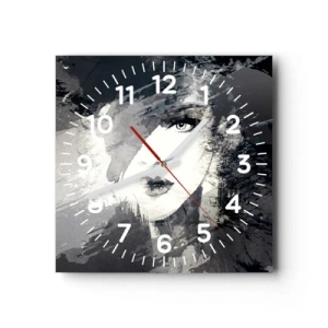 Horloge murale - Pendule murale - Derrière un voile gris - 30x30 cm