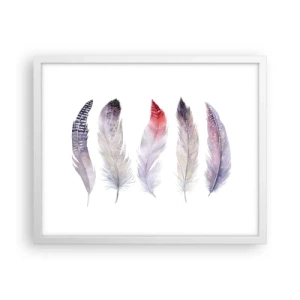 Affiche dans un cadre blanc - Poster - Délicat comme un brouillard multicolore - 50x40 cm
