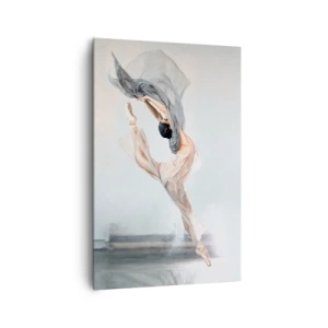 Impression sur toile - Image sur toile - Une danseuse en mouvement dynamique sur un fond clair - 80x120cm - Dans le ravissement de la danse - Décoration murale moderne pour le salon et la chambre ARTTOR