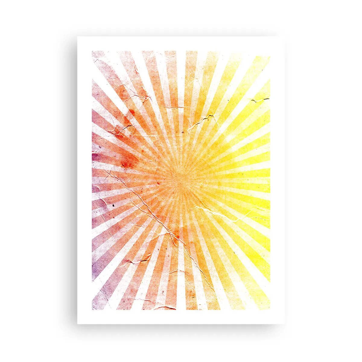 Affiche - Poster - Motif abstrait de rayons dans les tons jaune et rouge - 50x70cm - Levant et couchant - Décoration murale moderne pour le salon et la chambre ARTTOR