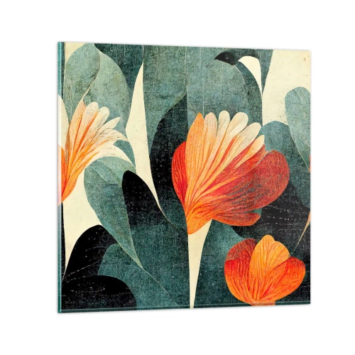 Impression sur verre - Image sur verre - La chaleur des tropiques et la fraîcheur de la verdure - 70x70 cm