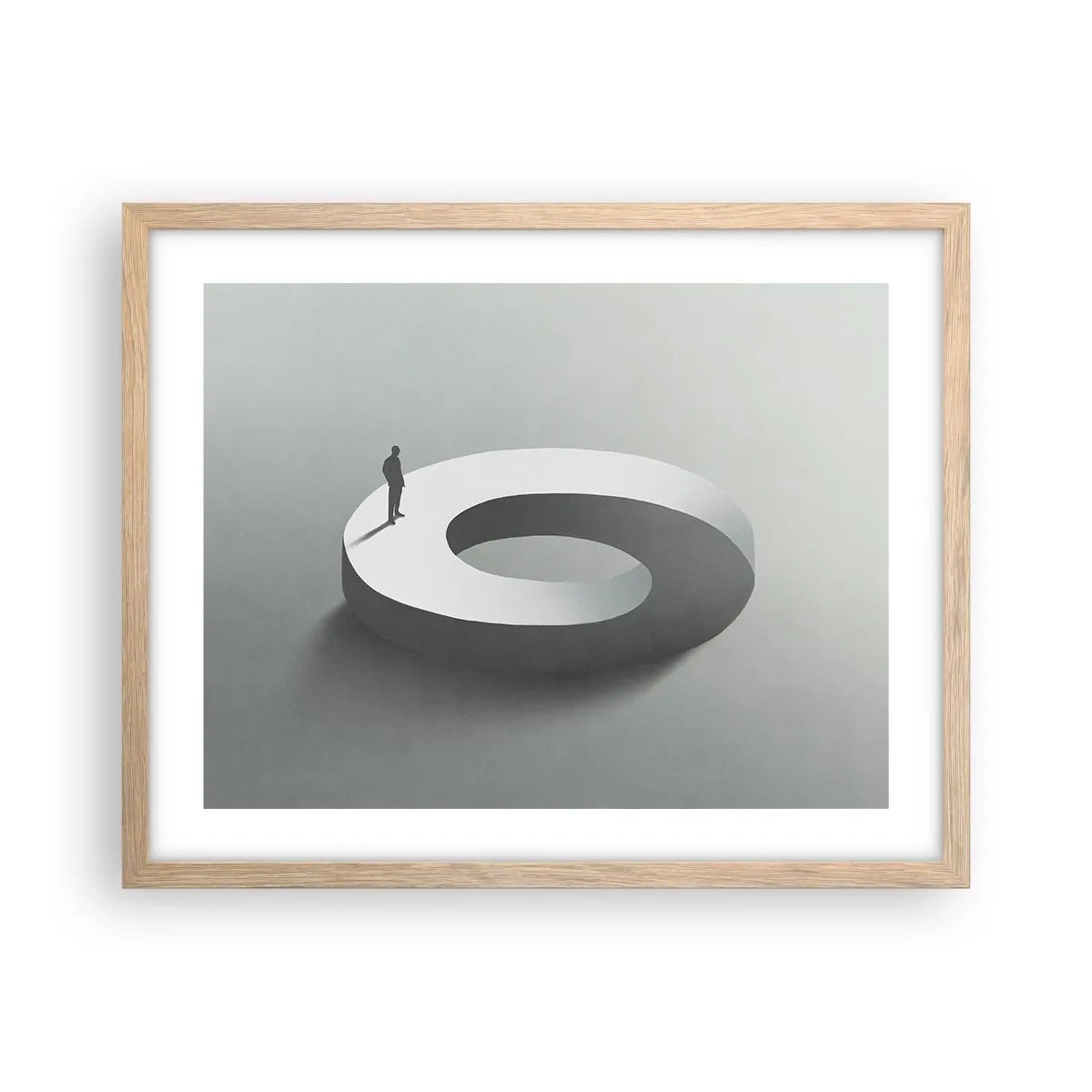 Affiche dans un chêne clair - Poster - Et sois intelligent ici - 50x40 cm