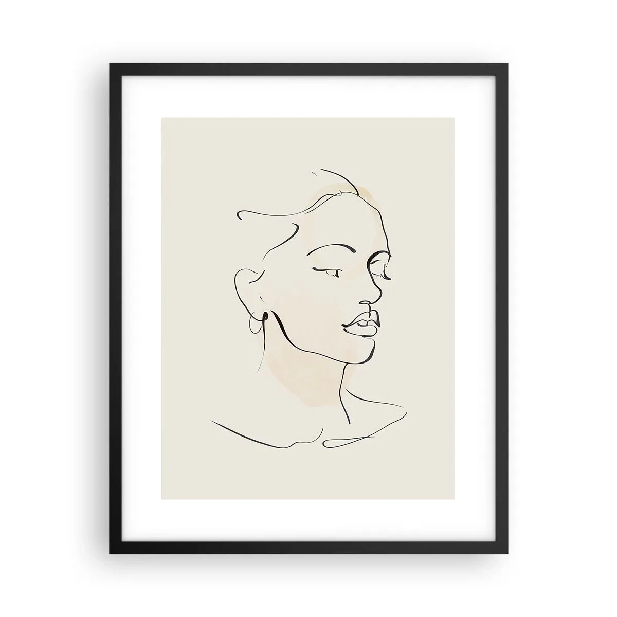 Affiche dans un cadre noir - Poster - Une ligne certaine - 40x50 cm