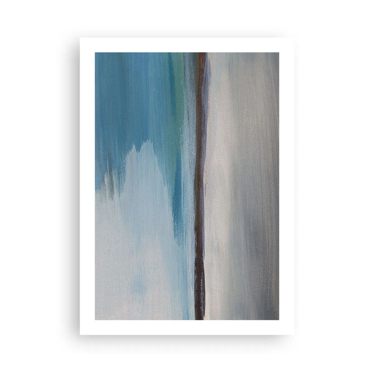 Affiche - Poster - Paysage abstrait dans les tons de bleu et de gris - 50x70cm - Paysage horizontal - Décoration murale moderne pour le salon et la chambre ARTTOR