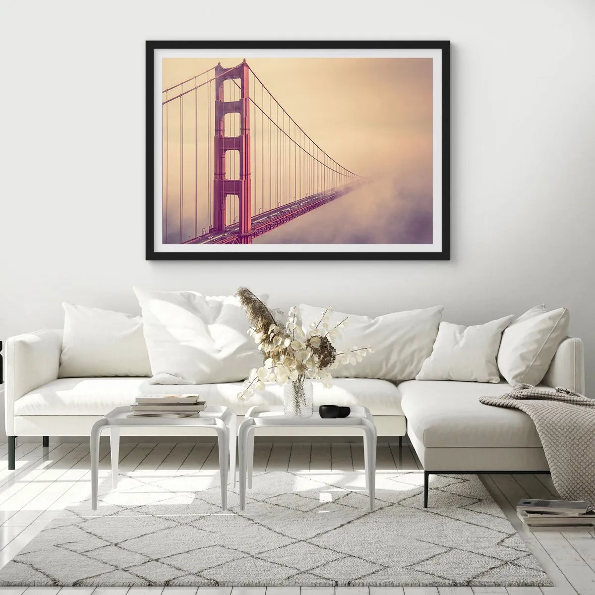 Affiche dans un cadre noir - Poster - Entre ciel et terre - 50x40 cm