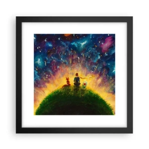 Affiche dans un cadre noir - Poster - Amour et amitié - le monde entier - 30x30 cm