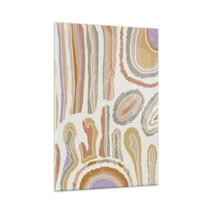 Impression sur verre - Image sur verre - Coupes transversales colorées de formes abstraites - 80x120cm - Coupes transversales colorées - Décoration murale moderne pour le salon et la chambre ARTTOR