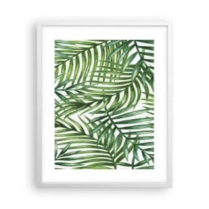 Affiche dans un cadre blanc - Poster - Sous la canopée verte - 40x50 cm