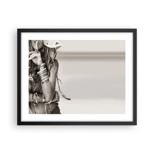 Affiche dans un cadre noir - Poster - Comment va la fille - 50x40 cm