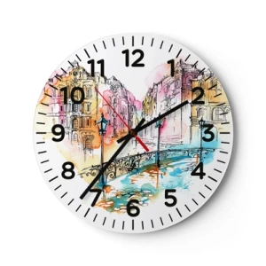 Horloge murale - Pendule murale - Le coeur de la ville - 30x30 cm