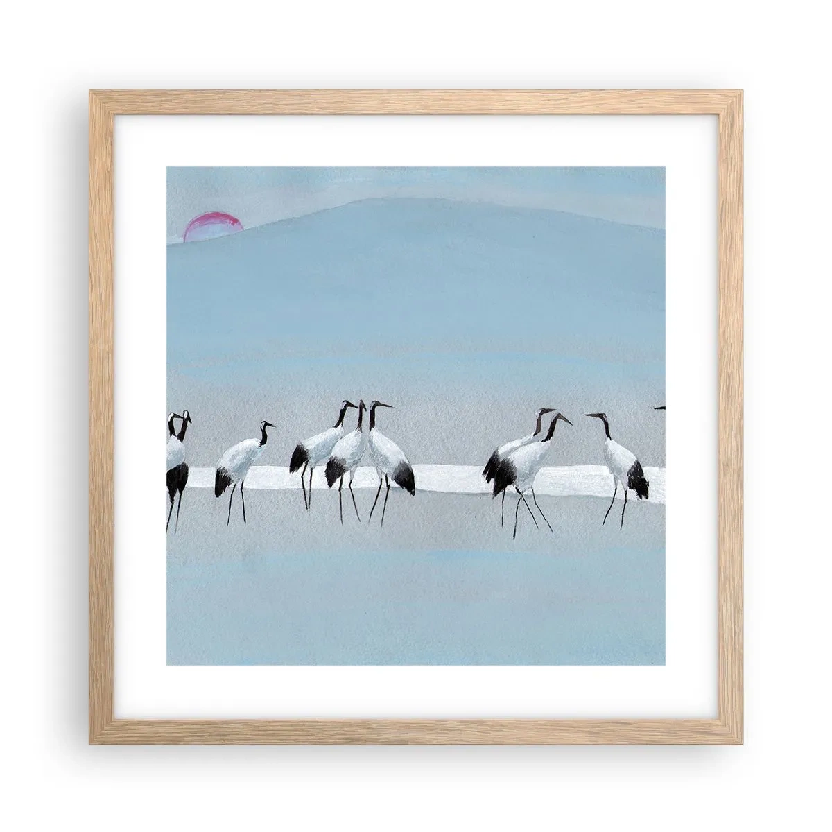 Affiche dans un chêne clair - Poster - Après une chaude journée - 40x40 cm