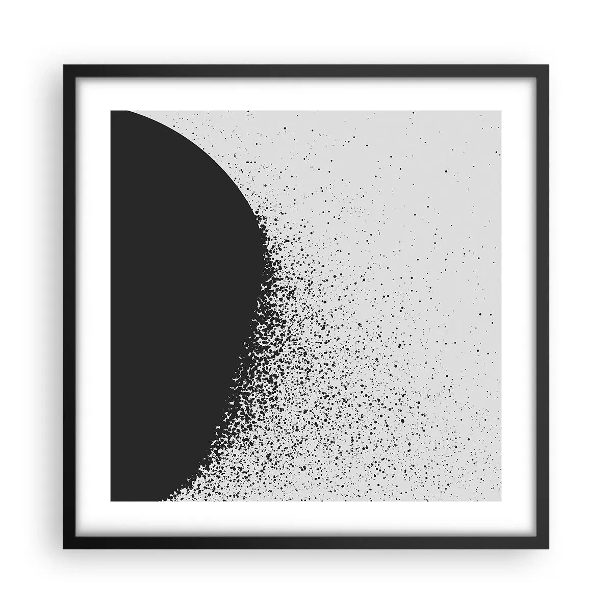 Affiche dans un cadre noir - Poster - Mouvement des molécules - 50x50 cm