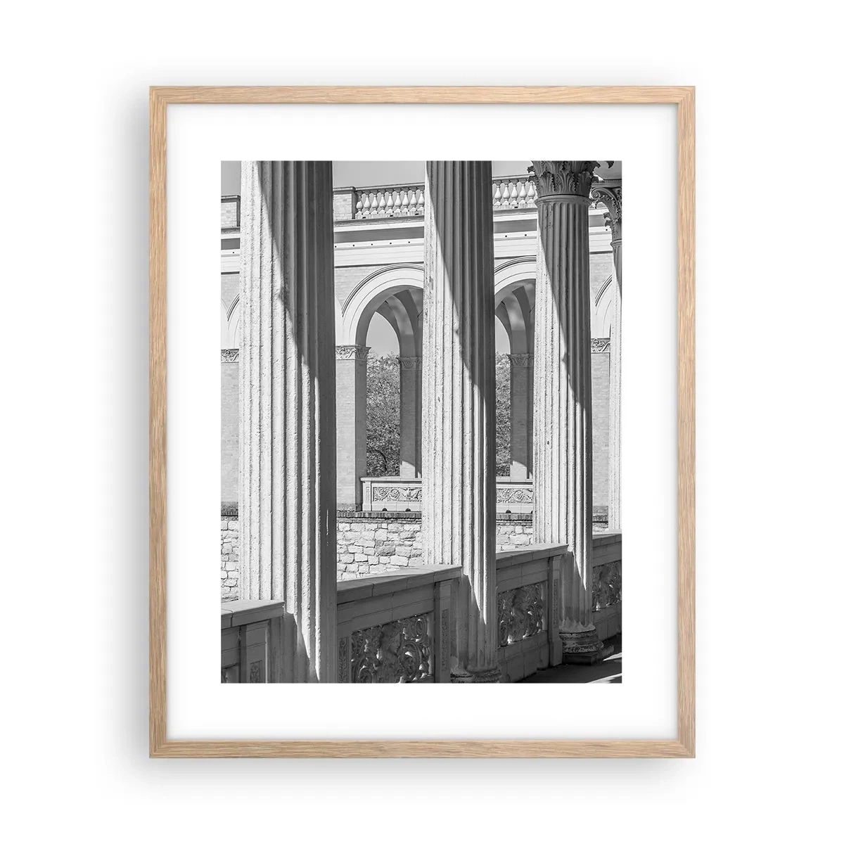 Affiche dans un chêne clair - Poster - Arcade ensoleillée - 40x50 cm