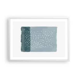 Affiche dans un cadre blanc - Poster - Évolution de bleus - 70x50 cm