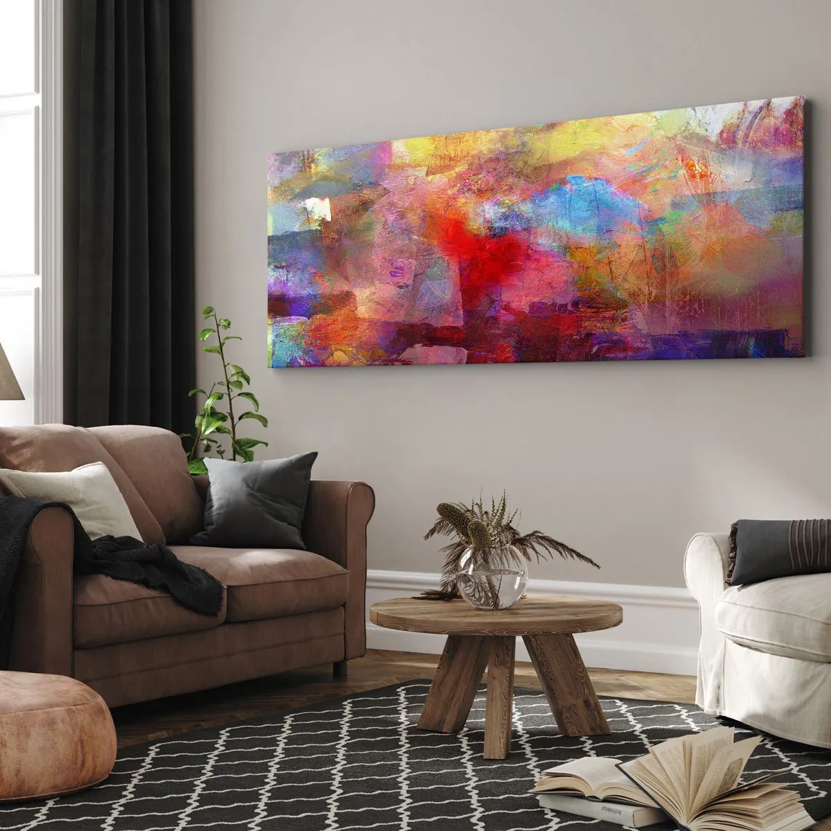 Impression sur toile - Image sur toile - Regardez à l'intérieur de l'arc-en-ciel - 100x40 cm