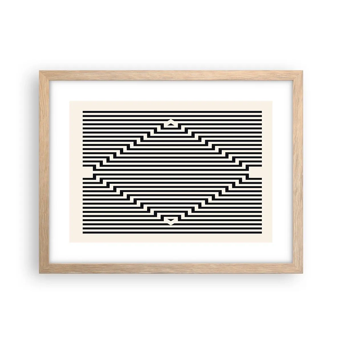 Affiche dans un chêne clair - Poster - Illusion géométrique - 40x30 cm
