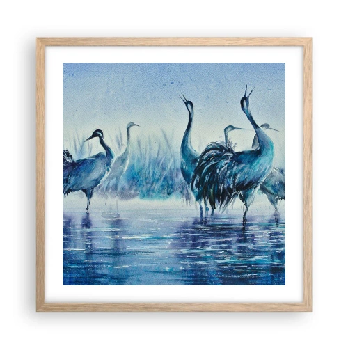 Affiche dans un chêne clair - Poster - Réunion matinale - 50x50 cm