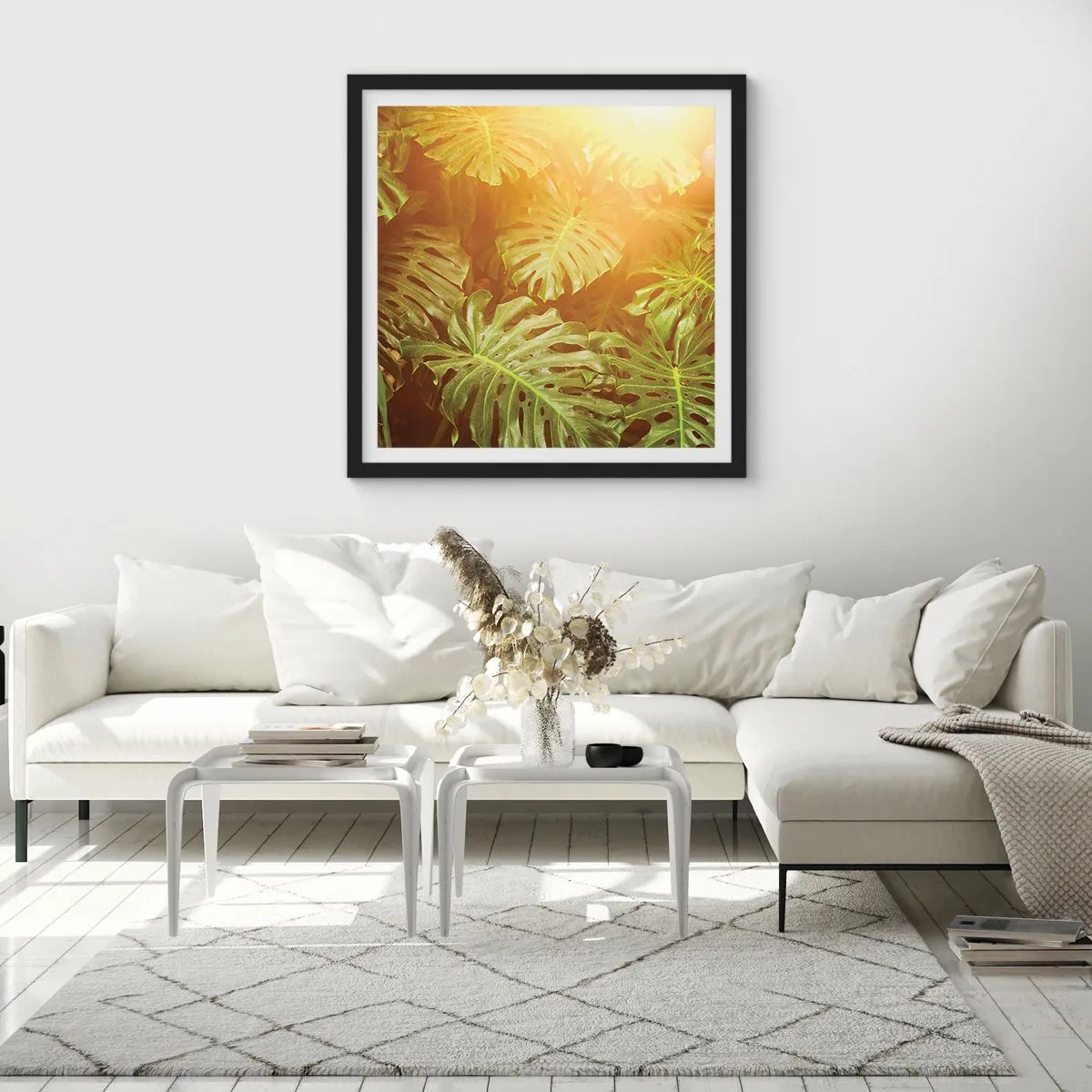 Affiche dans un cadre noir - Poster - Se fondre dans la verdure - 30x30 cm