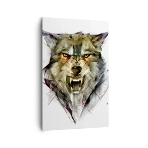 Impression sur toile - Image sur toile - Un loup dangereux sous une forme dynamique et artistique - 80x120cm - Pas un pas ! - Décoration murale moderne pour le salon et la chambre ARTTOR