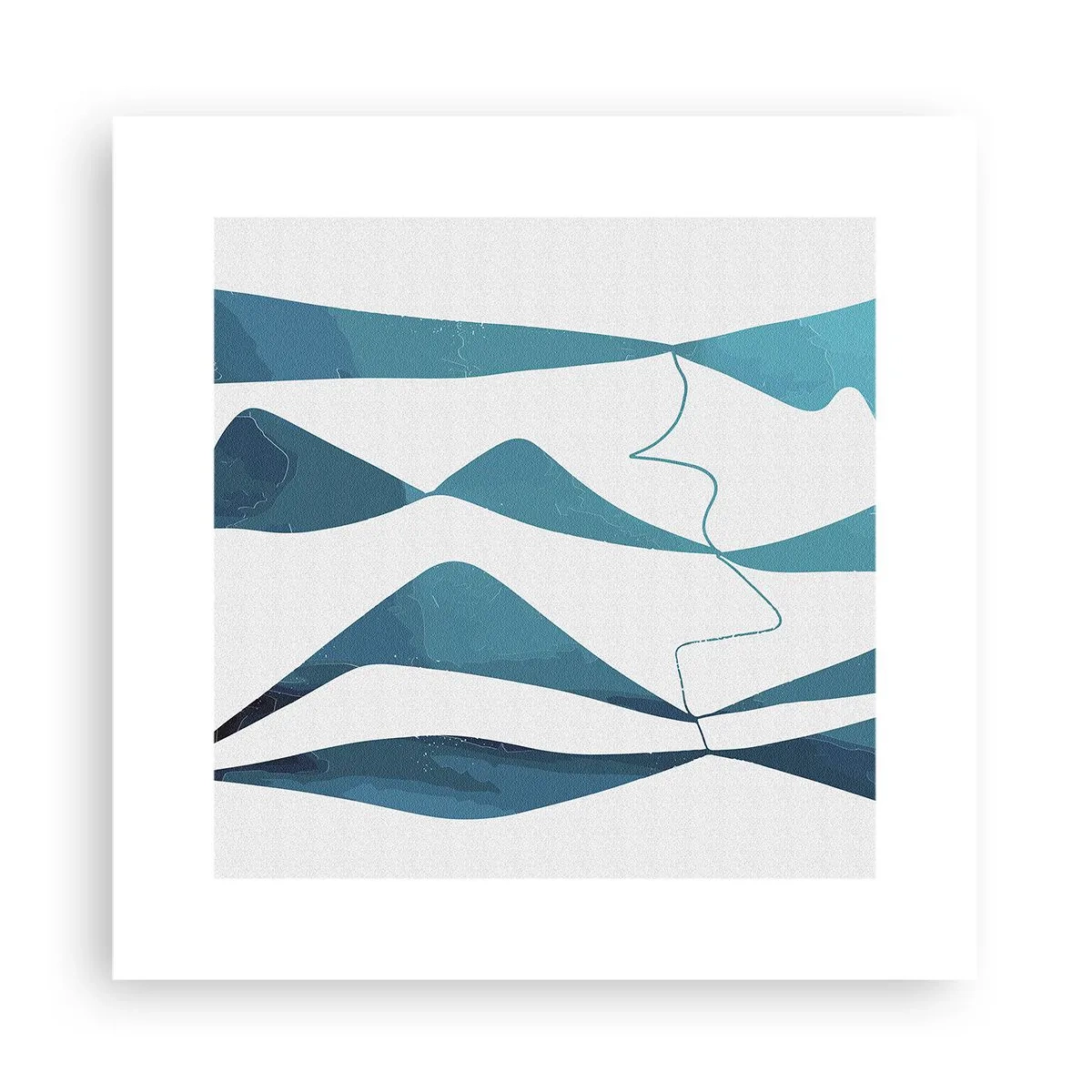 Affiche - Poster - Abstraction : composé turquoise - 30x30 cm