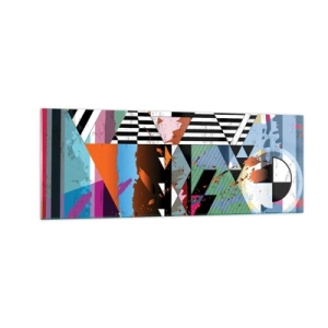 Impression sur verre - Image sur verre - Composition géométrique abstraite aux couleurs vives - 140x50cm - Géométrique et organique - Décoration murale moderne pour le salon et la chambre ARTTOR