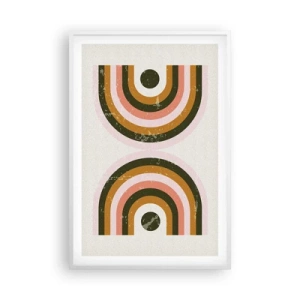 Affiche dans un cadre blanc - Poster - Abstraction jumelle - 61x91 cm