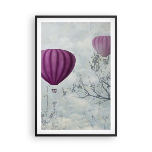 Affiche dans un cadre noir - Poster - Comme des navires dans le ciel - 61x91 cm