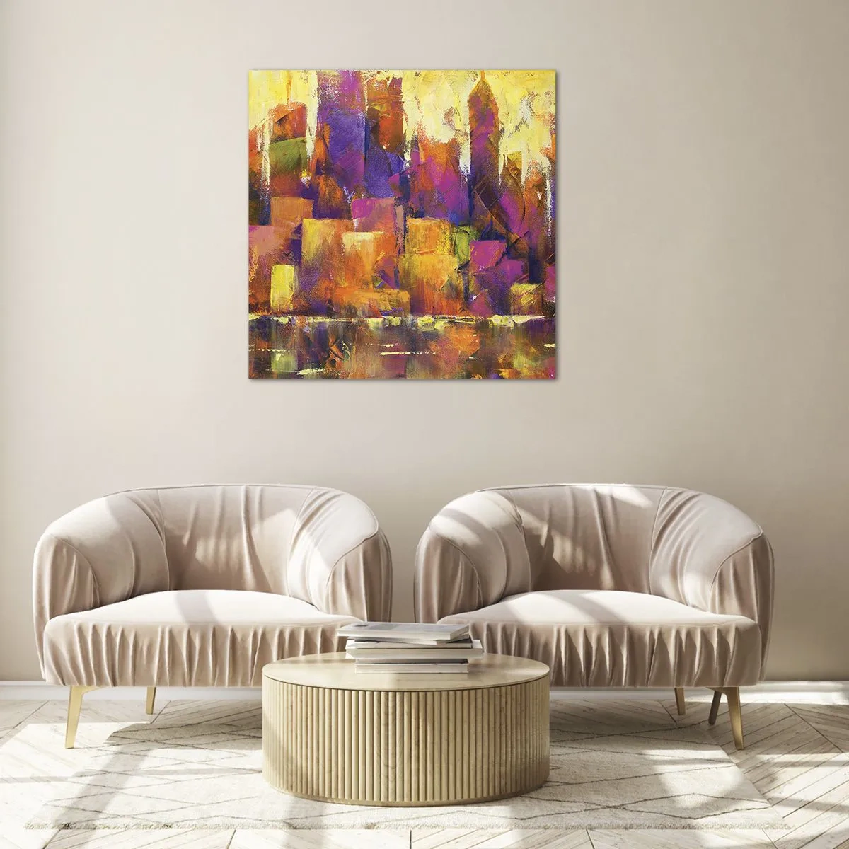Impression sur verre - Image sur verre - Composition métropolitaine - 30x30 cm