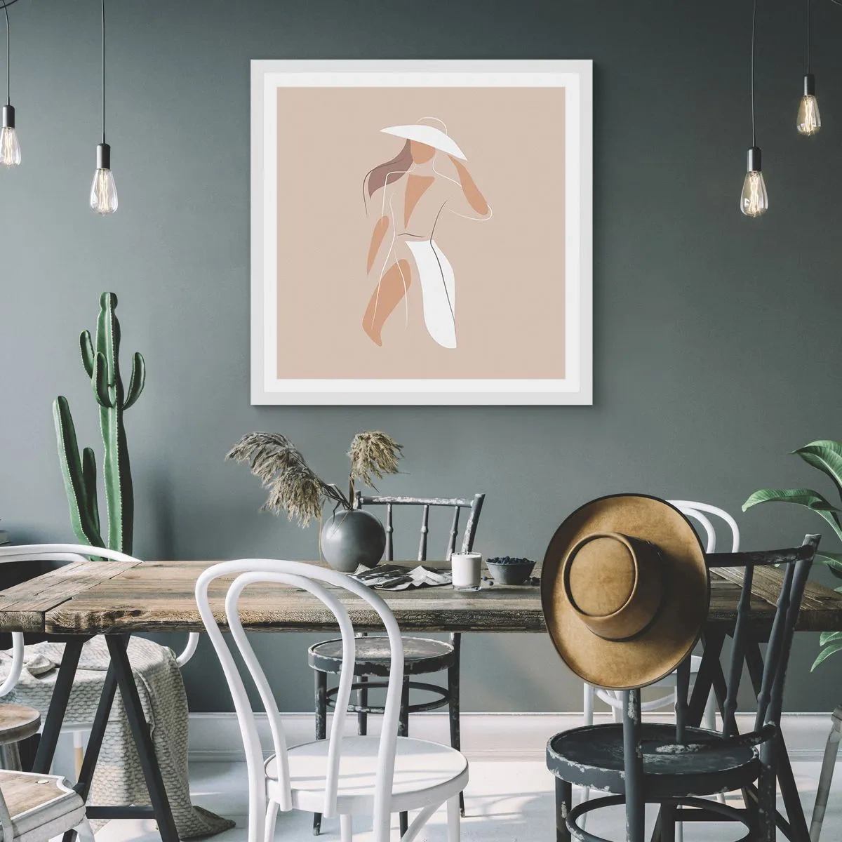 Affiche dans un cadre blanc - Poster - Lea mode est un jeu - 30x30 cm