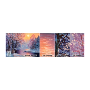 Échantillon de Papier Peint Autocollant Deluxe Sticker - Couleurs d'hiver - Paysage, Rivière, Forêt - 100x30 cm