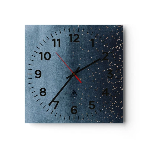 Horloge murale - Pendule murale - Composition - phases bleues - 40x40 cm