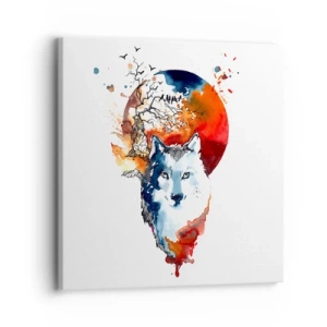 Impression sur toile - Image sur toile - Nez à nez avec la nuit - 30x30 cm