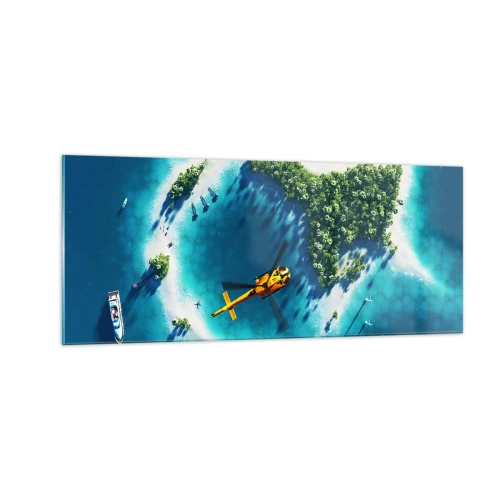Impression sur verre - Image sur verre - Achetez-vous une île - 100x40 cm