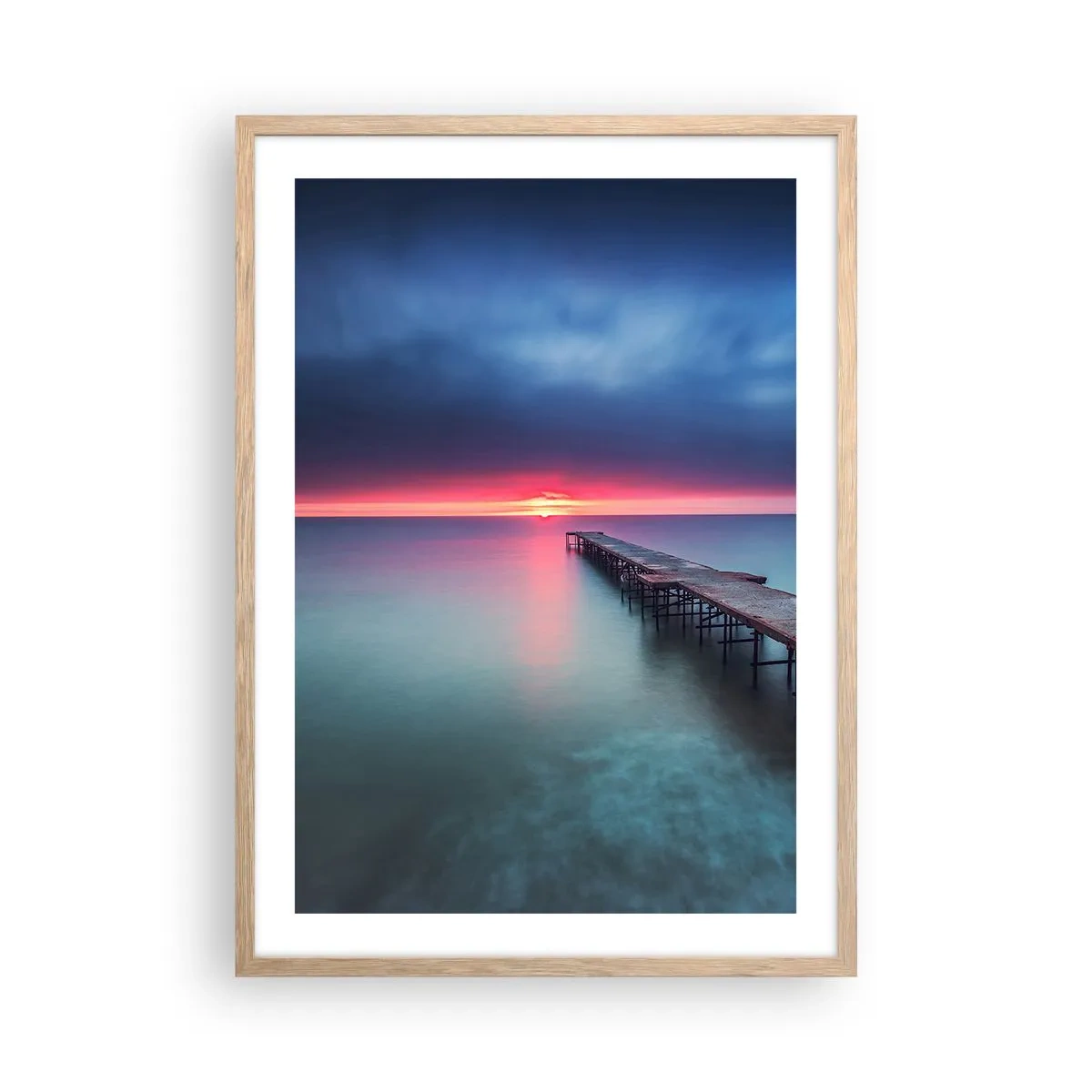 Affiche dans un chêne clair - Poster - Entre le ciel et la terre - 50x70 cm