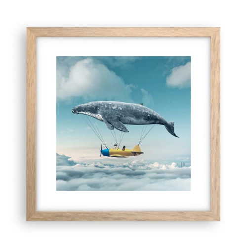 Affiche dans un chêne clair - Poster - Pourquoi pas? - 30x30 cm