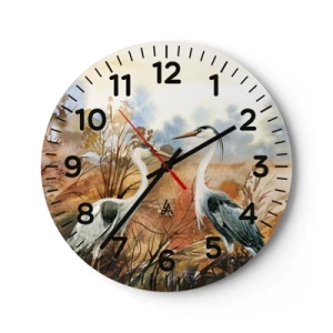 Horloge murale - Pendule murale - Jusqu'où en automne ? - 40x40 cm