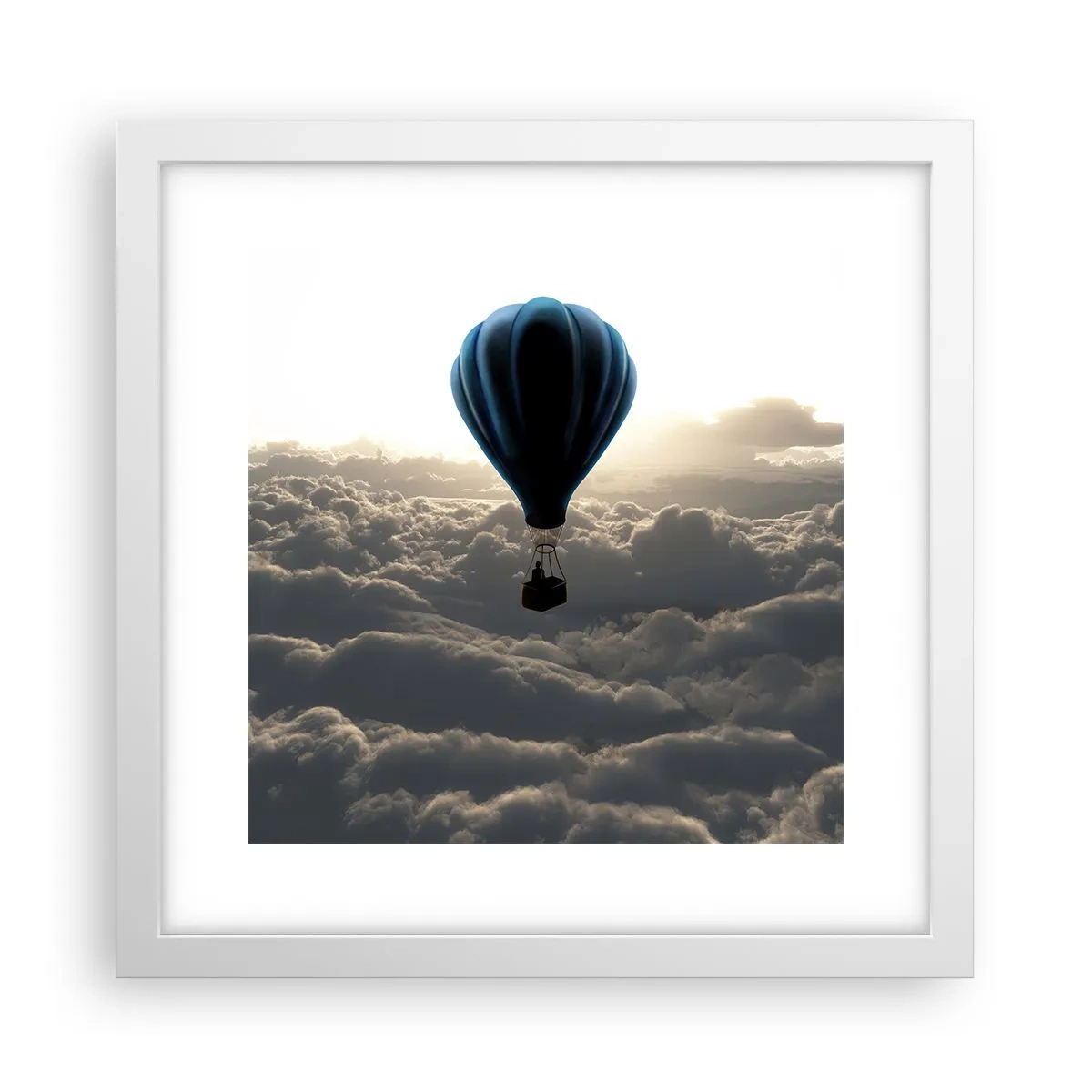 Affiche dans un cadre blanc - Poster - Un vagabond au dessus des nuages - 30x30 cm